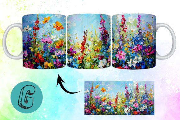 3D Oil Paint Floral Garden Mug Wrap 03 Review