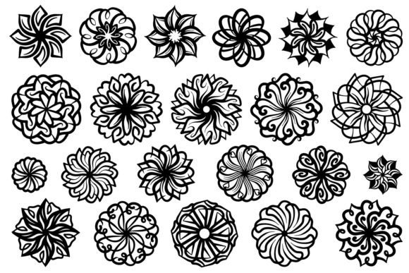Abstract Ornamental Floral Designs for Crafting and Handmade Business