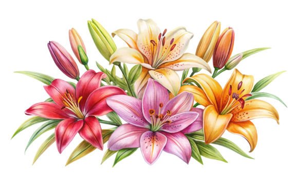 Bright Floral Elements Isolated on White – A Graphic Design Asset Review