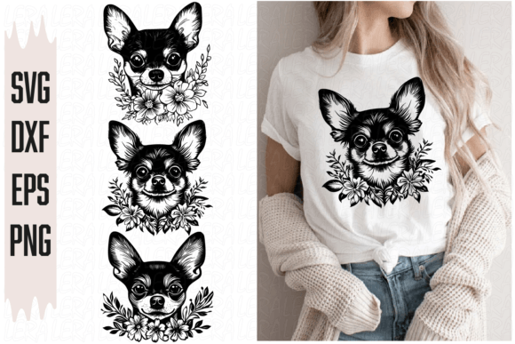 Chihuahua Floral Pattern for Creative Projects