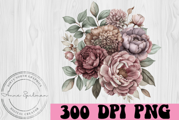 Dusty Floral Arrangement Graphics and Illustrations Review