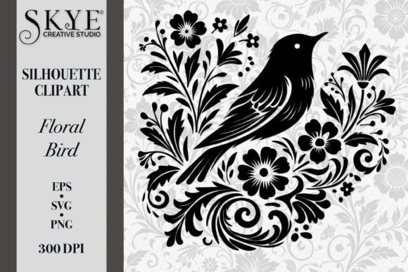 Elegant Floral Bird Silhouette SVG 08 Review
