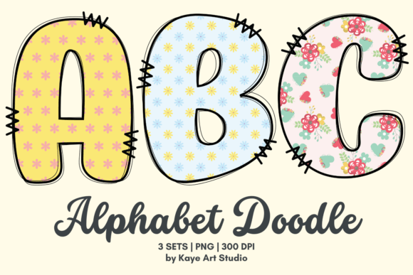 Floral Alphabet Doodle for Embroidery Projects
