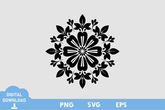 Floral Black and White Design 17 for Graphics and Illustrations