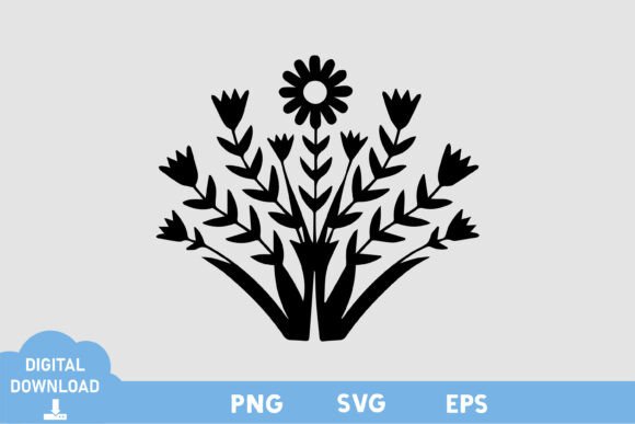 Floral Black White 6 Graphics for Branding and Illustrations