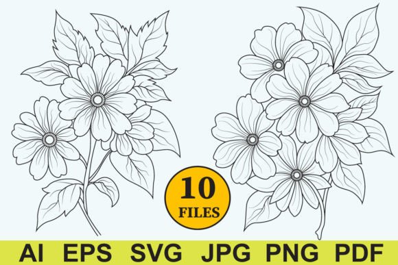 Floral Bouquets Set Line Art Vol.2 Review