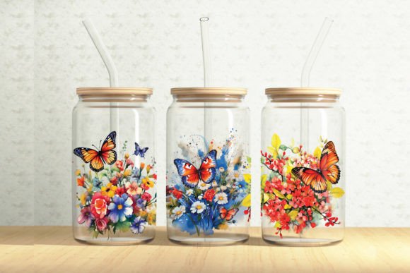 Floral Butterflies 16oz Glass Can Wrap Review
