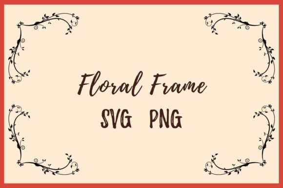 Floral Doodle Rectangular Frame Graphics