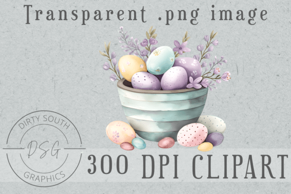 Floral Easter Egg Arrangement in Bowl Graphics and Illustrations Review