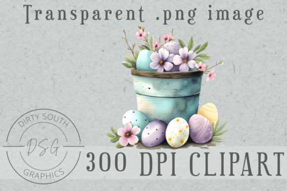 Floral Easter Eggs Potted Arrangement Graphics & Illustrations Review