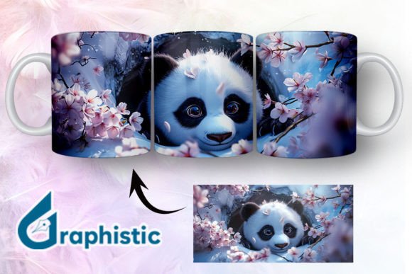 Floral Panda Break Through Mug Wrap 11 - A Versatile Graphic Design Asset