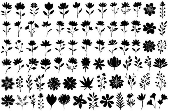 Floral Silhouette Graphics for Handmade Creations