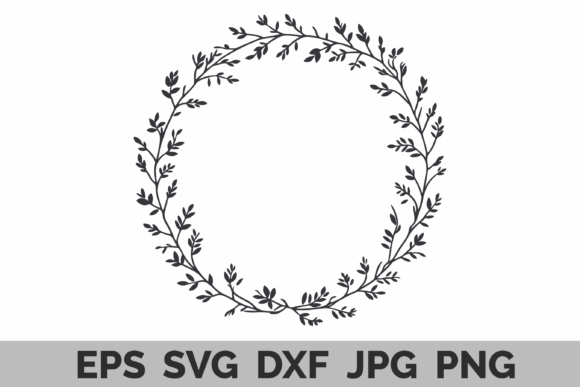 Floral Wreath Frame Elegant Botanical Graphics