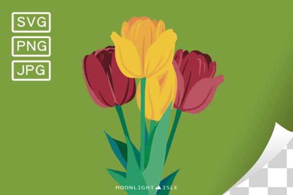 Funky Floral Bouquet SVG PNG Tulip 2 - A Versatile Graphic Asset