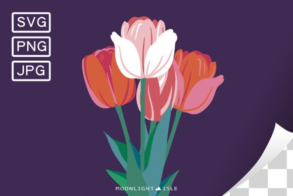 Funky Floral Bouquet SVG PNG Tulip 4 - A Versatile Graphic Design Asset