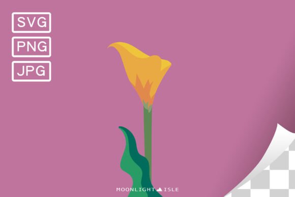 Funky Modern Floral SVG Calla Lily 4-3 for Graphics and Illustrations