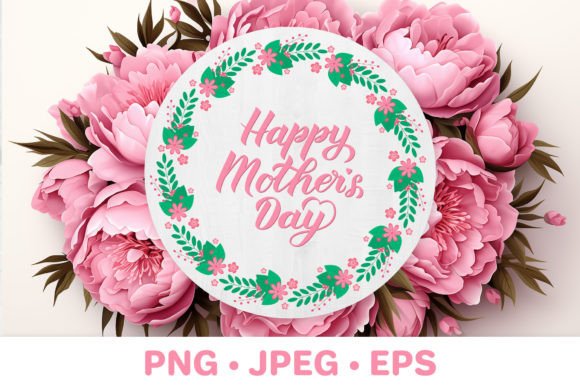 Happy Mother's Day. Floral Round Design: A Graphics and Illustrations Review