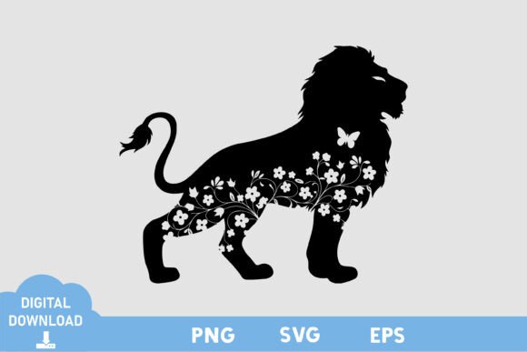 Lion Floral Black White Design Review