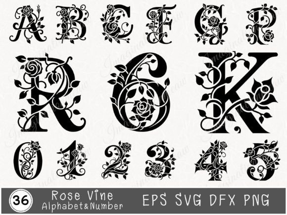 Rose Floral Alphabet and Numbers SVG: A Review for Graphics Sellers