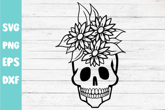 Skull with Floral Svg for Crafting & Design